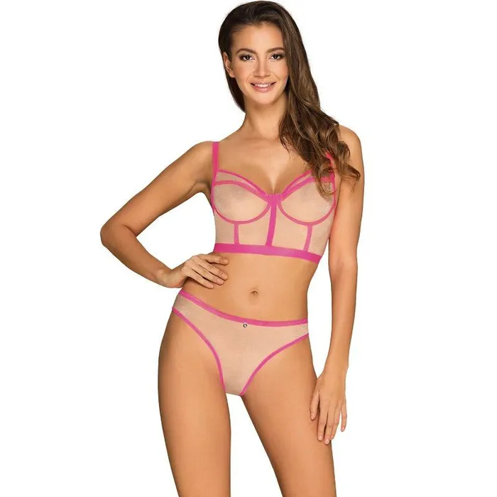 OBSESSIVE NUDELIA TWO PIECES SET PINK SM Obsessive Anal