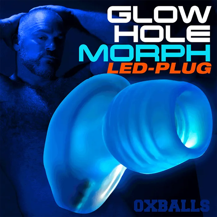 Oxballs Anal Oxballs Glowhole2 Blue Morph LED Hollow Butt Plug Blue