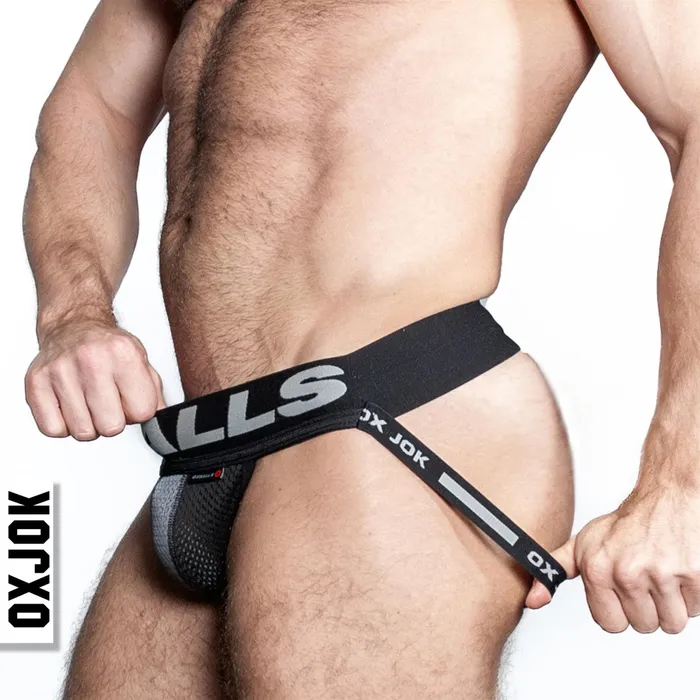 Oxballs Oxballs OxJok Airmesh Jock Tar Black Anal