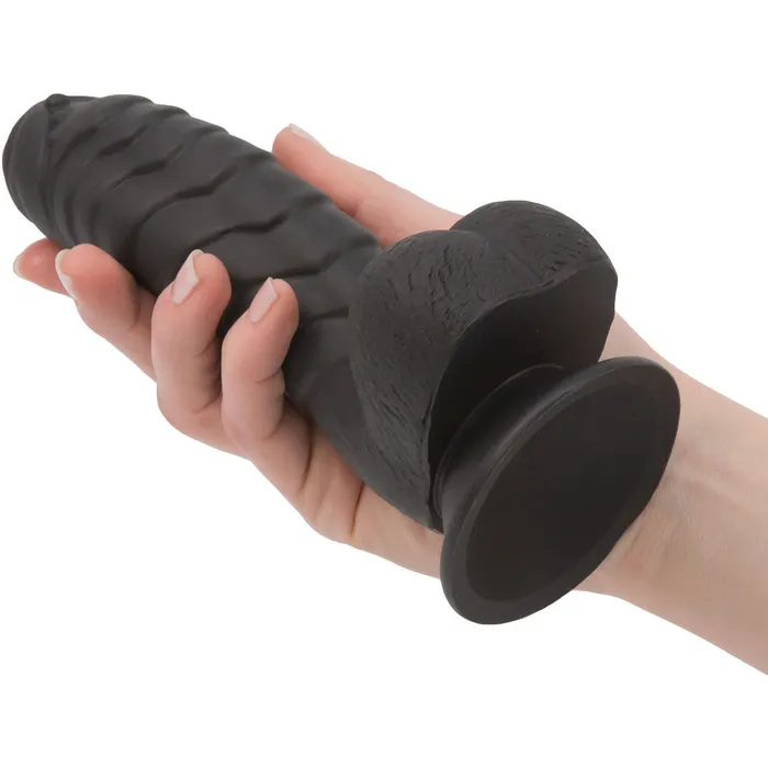 PL Female Sex Toys Pure Love Fantasy Silicone Dildo With Suction Base 7 In Black