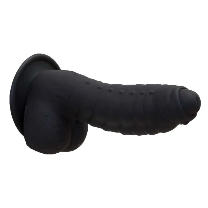 PL Female Sex Toys Pure Love Fantasy Silicone Dildo With Suction Base 7 In Black