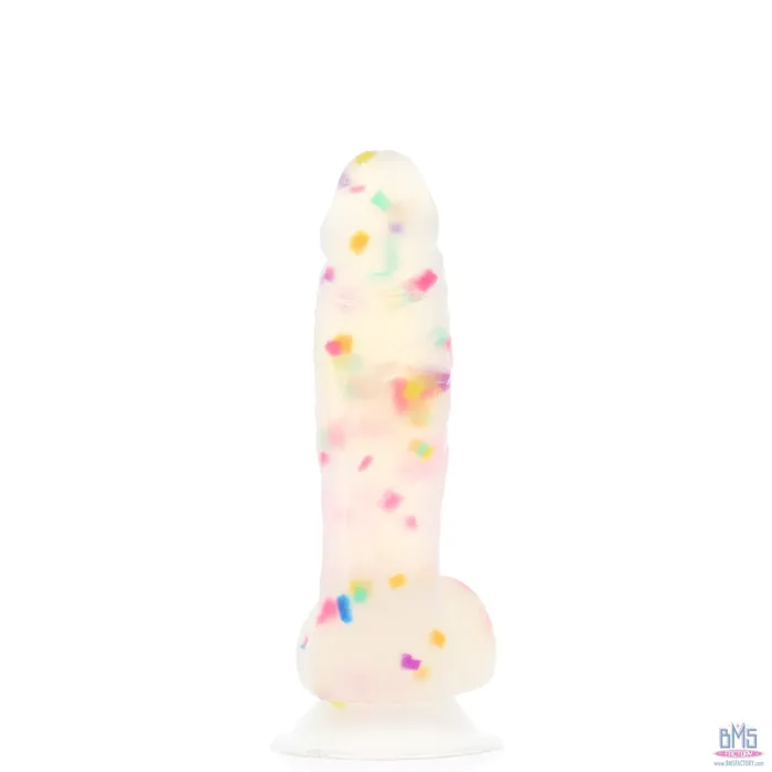 PL Female Sex Toys Pure Love Party Time Silicone Dildo With Suction Base 75 In Frosted Confetti