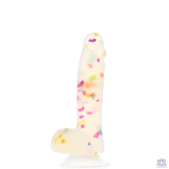 PL Female Sex Toys Pure Love Party Time Silicone Dildo With Suction Base 75 In Frosted Confetti