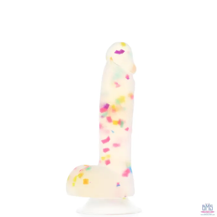 PL Female Sex Toys Pure Love Party Time Silicone Dildo With Suction Base 75 In Frosted Confetti
