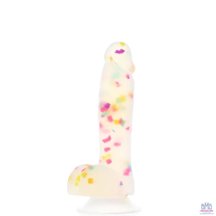 PL Female Sex Toys Pure Love Party Time Silicone Dildo With Suction Base 75 In Frosted Confetti