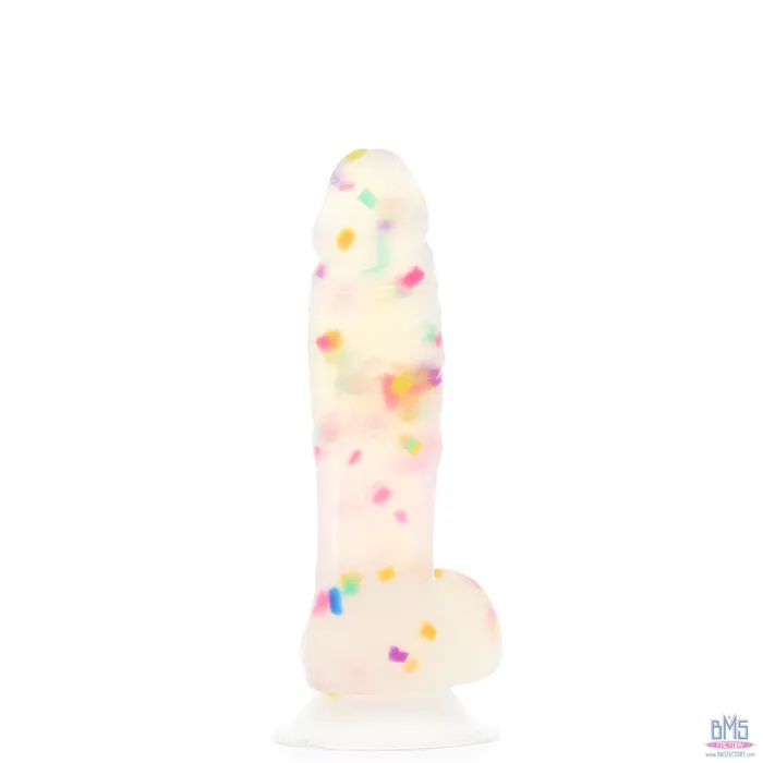 PL Female Sex Toys Pure Love Party Time Silicone Dildo With Suction Base 75 In Frosted Confetti