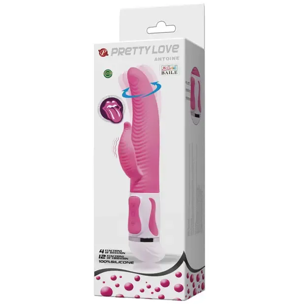 Pretty Love Vibrators Pretty Love Antoine Rabbit Vibrator Silicone Pink