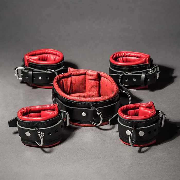 Restraints Fetters 5 Piece Padded Leather Restraint Set
