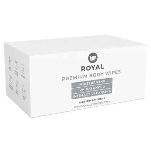 Royal Condom Vibrators Royal Condom Intimacy Cleansing Wipes Box 30 Count