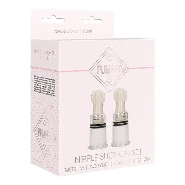 Shots America Shots Pumped Nipple Suction Set Medium Clear Anal
