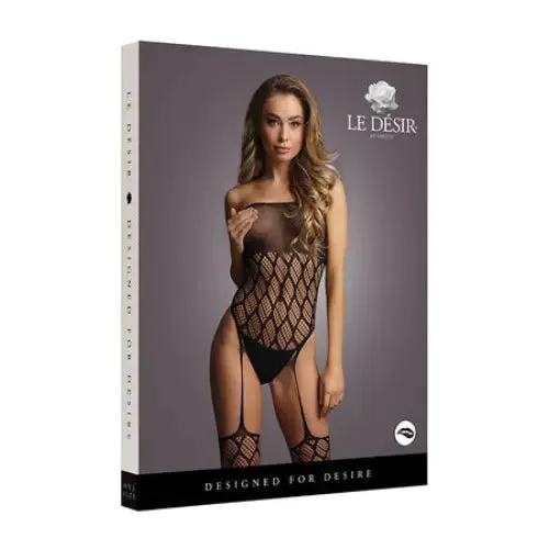 SHOTS AMERICA Vibrators Shots Le Desir Strapless Crotchless Teddy With Stockings Black OS SHOTS AMERICA Vibrators Shots Le Desir Strapless Crotchless Teddy With Stockings Black OS