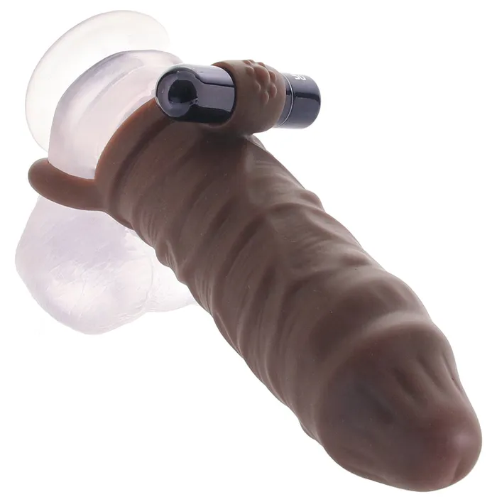 Size Up 1 Inch Realistic Vibrating Extender in Brown XGen Anal