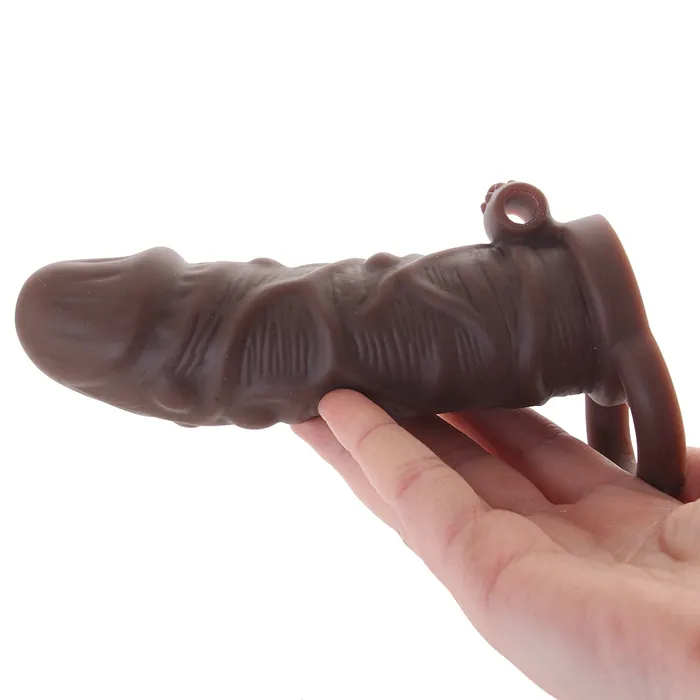 Size Up 1 Inch Realistic Vibrating Extender in Brown XGen Anal
