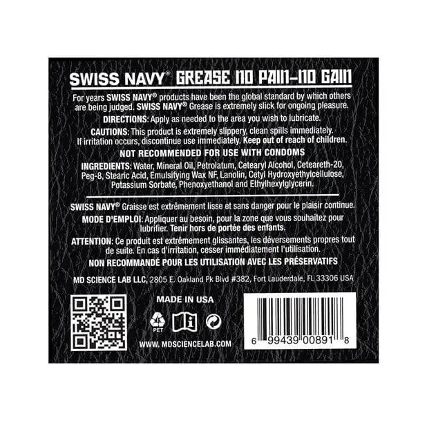 Swiss Navy Sexual Health Wellbeing Swiss Navy GREASE Original Formula Advanced Premium Lubricant