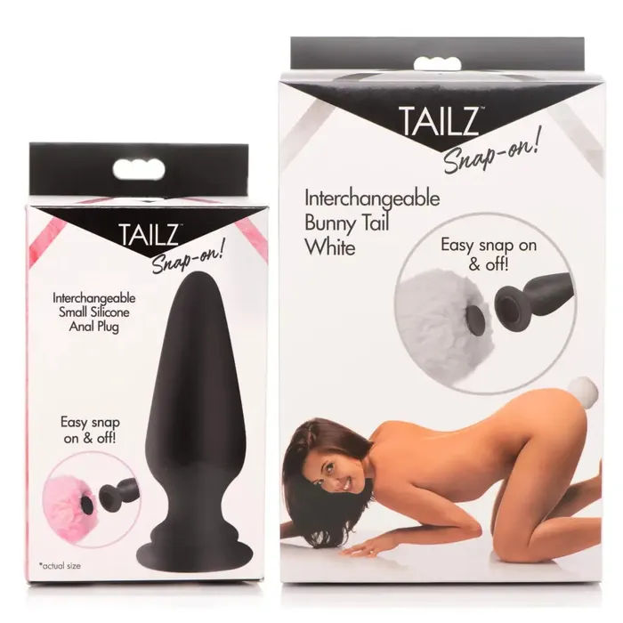Tailz Small Anal Plug With Interchangeable Bunny Tail Male Sex Toys