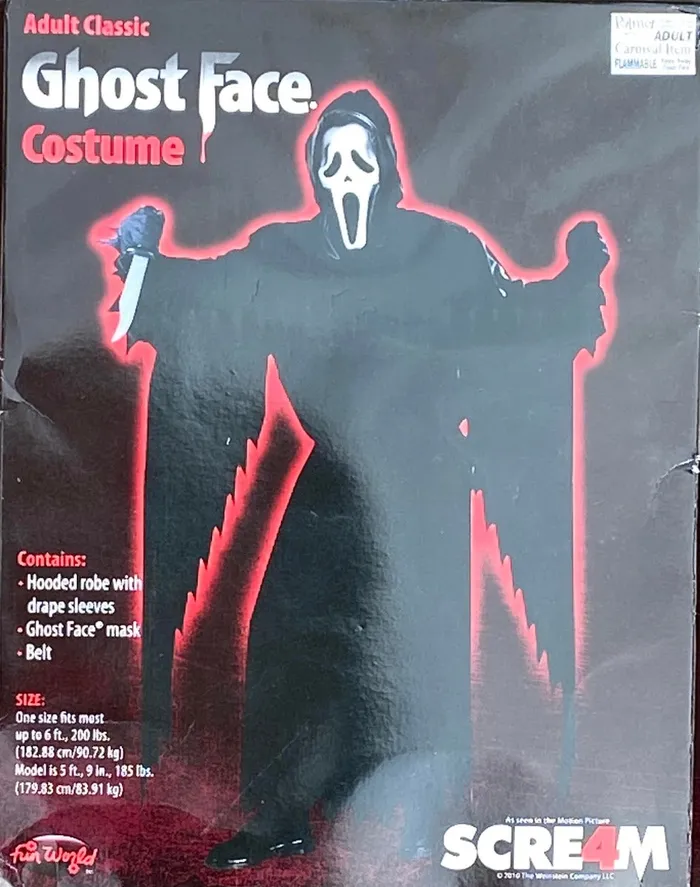 Teddies And Bodies HonourSkintwocom Size One Size Adult Ghostface Costume One Size Teddies And Bodies HonourSkintwocom Size One Size Adult Ghostface Costume One Size
