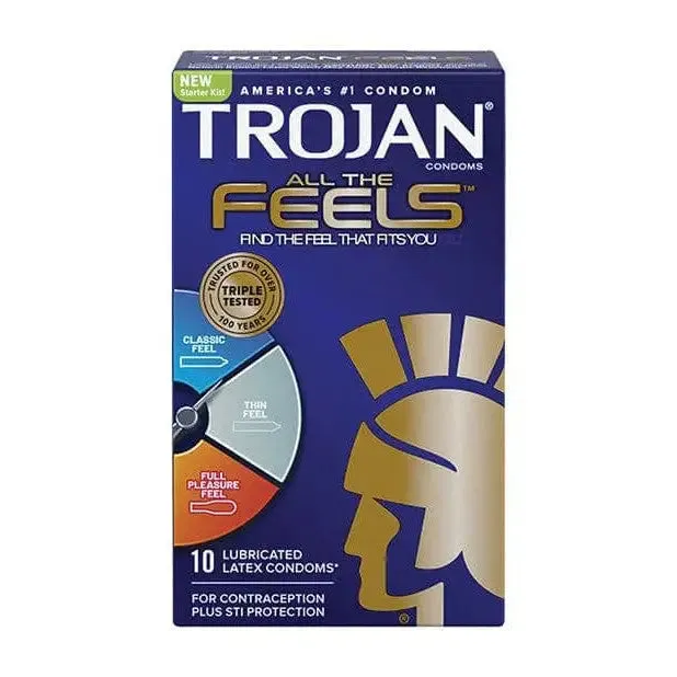 Trojan Male Sex Toys Trojan All The Feels Condoms Pack Of 10