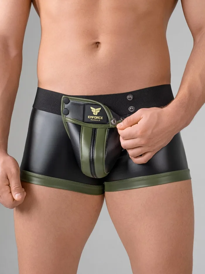 Trunk Shorts with Detachable Codpiece in Black Green HonourSkintwocom Female Sex Toys Trunk Shorts with Detachable Codpiece in Black Green HonourSkintwocom Female Sex Toys