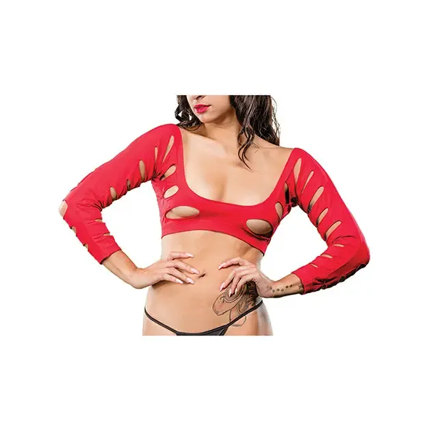 Vibrators Beverly Hills Naughty Girl Red Variegated Holes Crotchless Legging