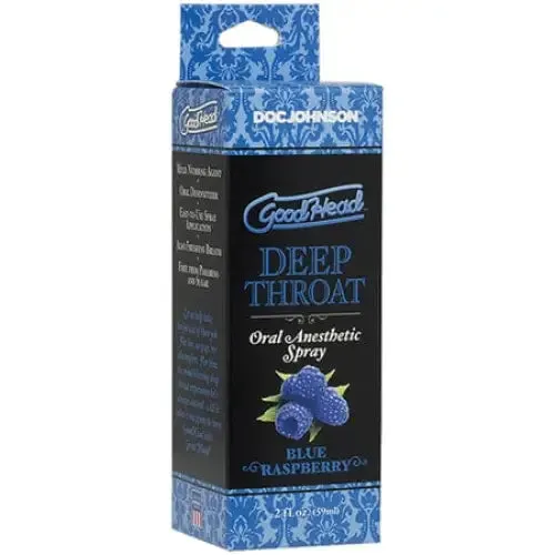 Vibrators Doc Johnson GoodHead Deep Throat Spray Blue Raspberry