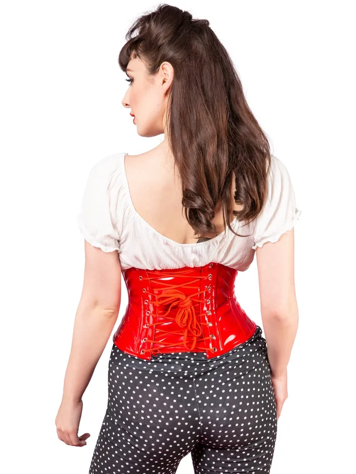 Vibrators HonourSkintwocom Red PVC Underbust Corset