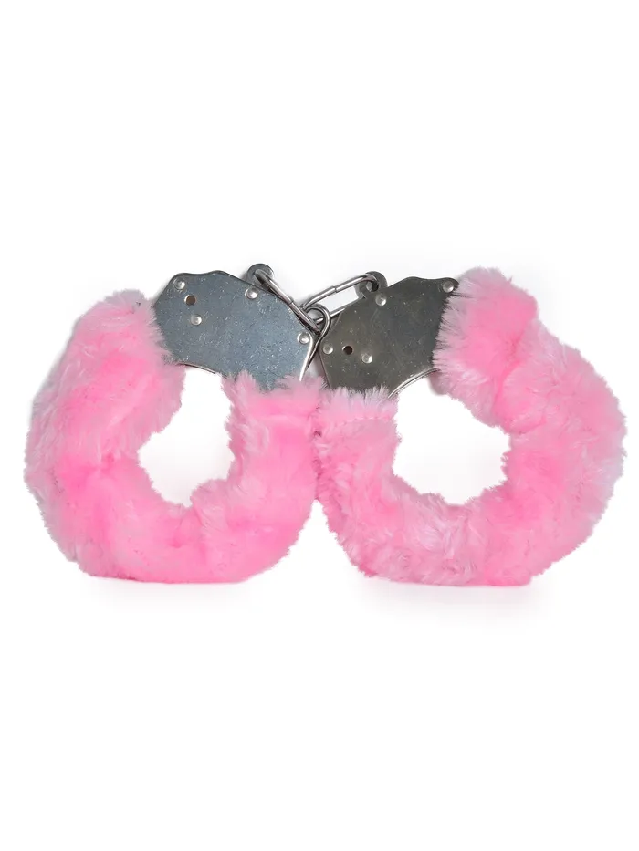 Vibrators Pink Plush Furry Fun Cuffs HonourSkintwocom