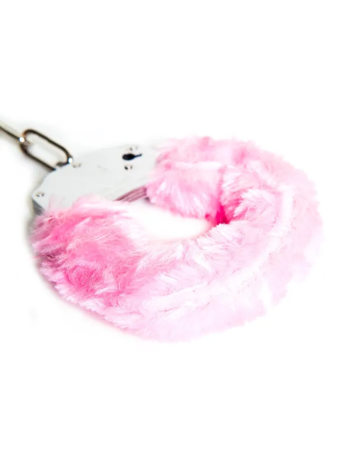 Vibrators Pink Plush Furry Fun Cuffs HonourSkintwocom