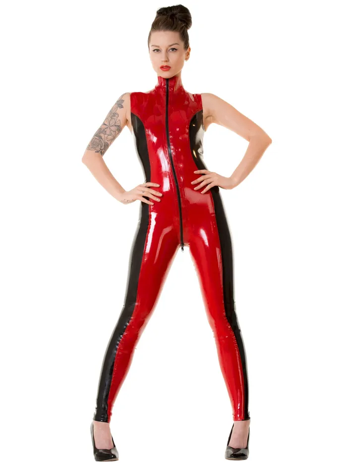Vibrators Sabrina Two Tone Latex Catsuit HonourSkintwocom