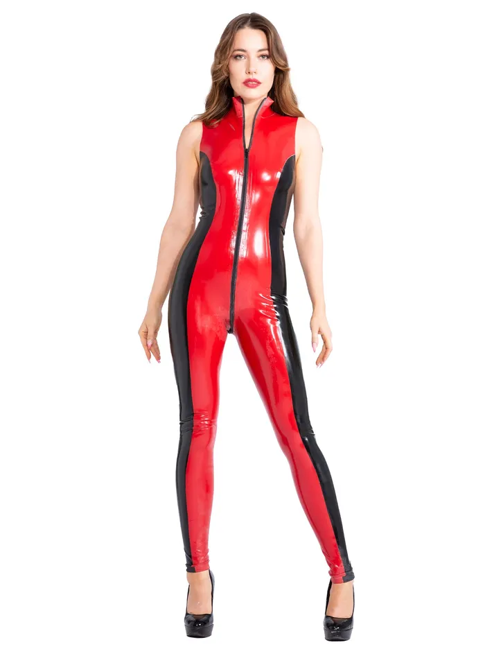 Vibrators Sabrina Two Tone Latex Catsuit HonourSkintwocom