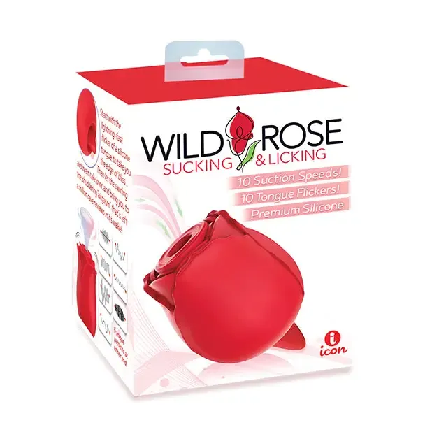 Vibrators Wild Rose Tongue Vibrator Red Icon Brands INC
