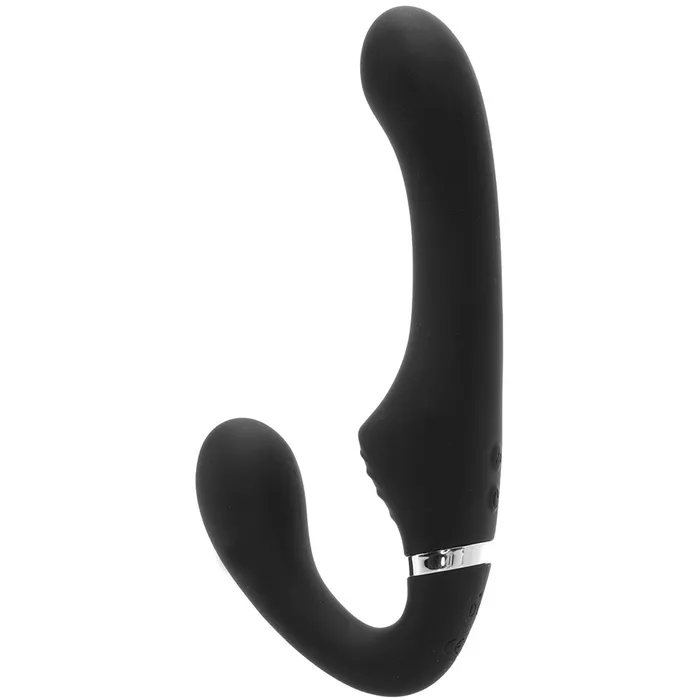 XR Brands Female Sex Toys Strap U Mighty Rider Strapless StrapOn Vibe in Black