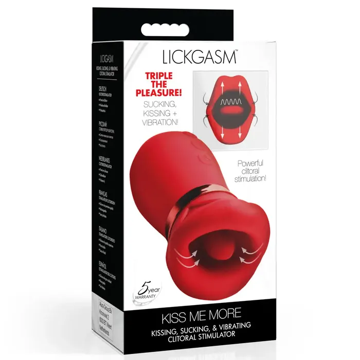 XR Brands Kiss Me More Kissing Sucking And Vibrating Clitoral Stimulator Female Sex Toys