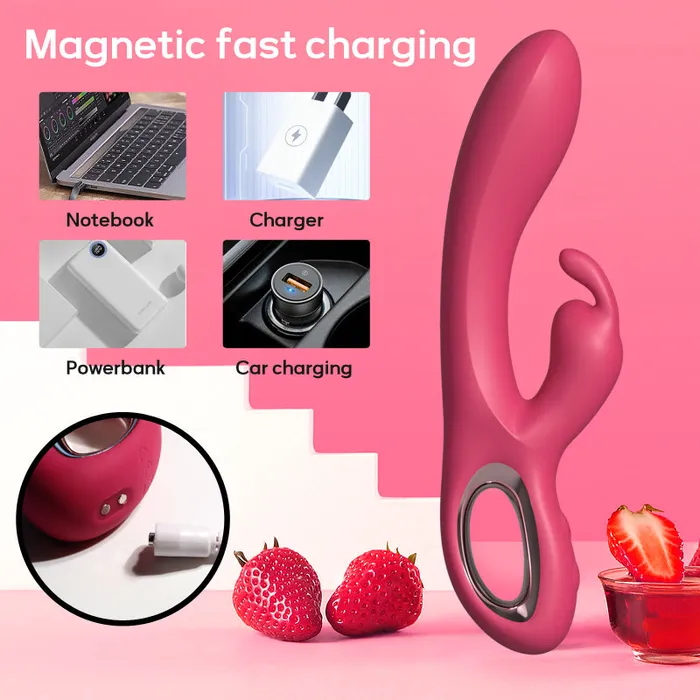 Amovibe G spot Rabbit Vibrator with Dual Motors Female Sex Toys