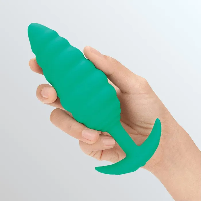 Anal BVibe BVibe Texture Vibrating Butt Plug Twist Green Large