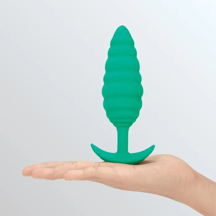 Anal BVibe BVibe Texture Vibrating Butt Plug Twist Green Large