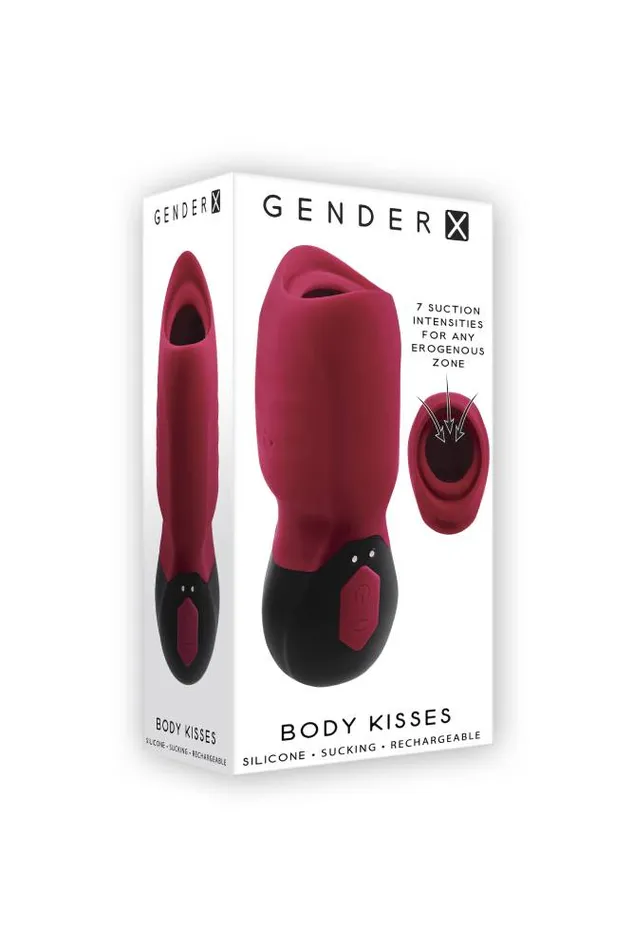 Anal Evolved Gender X Body Kisses Vibrating Suction Toy Red