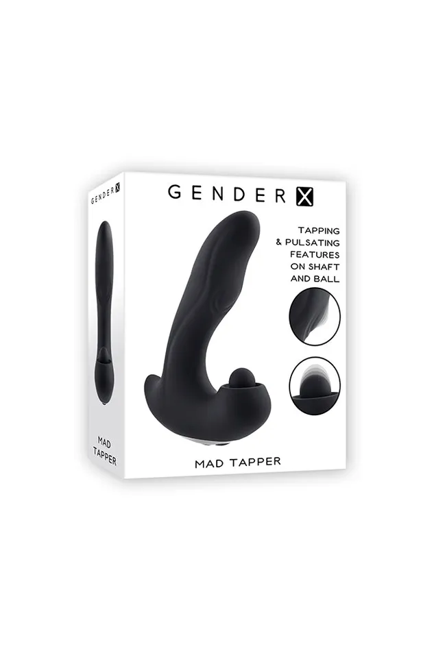 Anal Evolved Gender X Mad Tapper Double Tapping Vibrating Prostate Massager Black