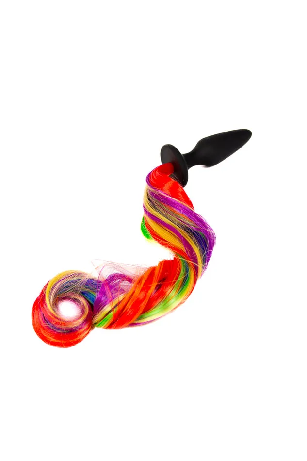 Anal NS Novelties NS Novelties UnicornTails Rainbow Tail Plug Black