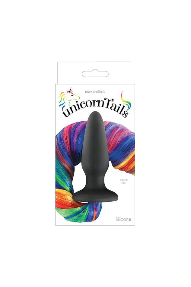 Anal NS Novelties NS Novelties UnicornTails Rainbow Tail Plug Black