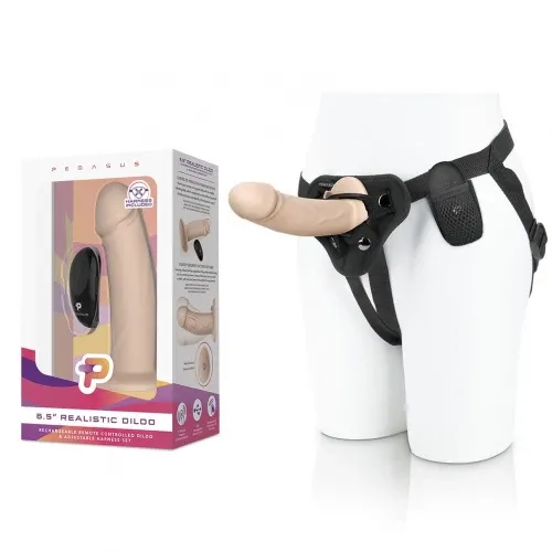 Anal Pegasus Pegasus Remote Control 65 Inch Realistic Silicone Peg With Harness Light