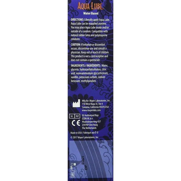 Aqua Lube by Kimono Lubricants Aqua Lube WaterBased Personal Lubricant