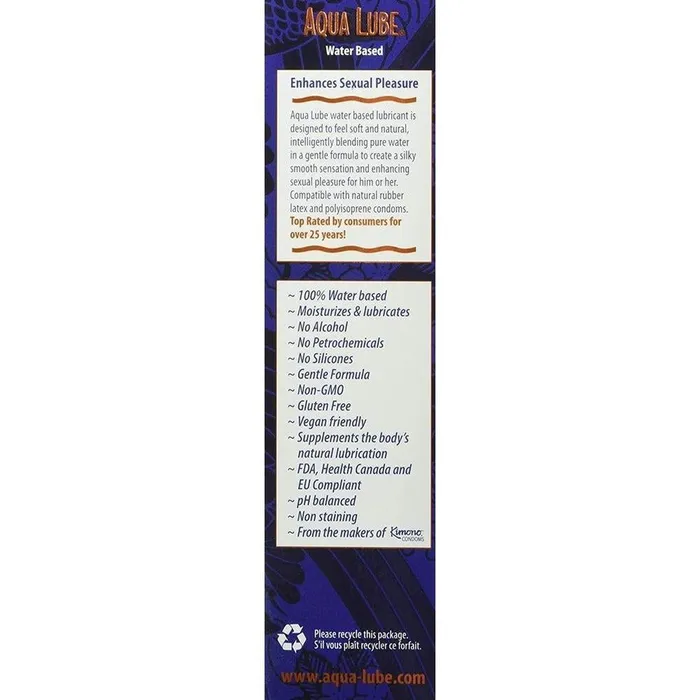 Aqua Lube by Kimono Lubricants Aqua Lube WaterBased Personal Lubricant