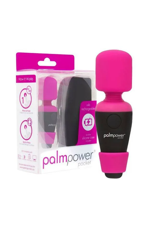 BMS Vibrators PalmPower Pocket Rechargeable Mini Massage Wand PinkBlack