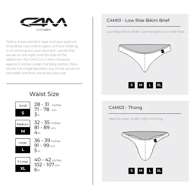 C4M Briefkini Rainbow CUT 4 MEN Mens Underwear