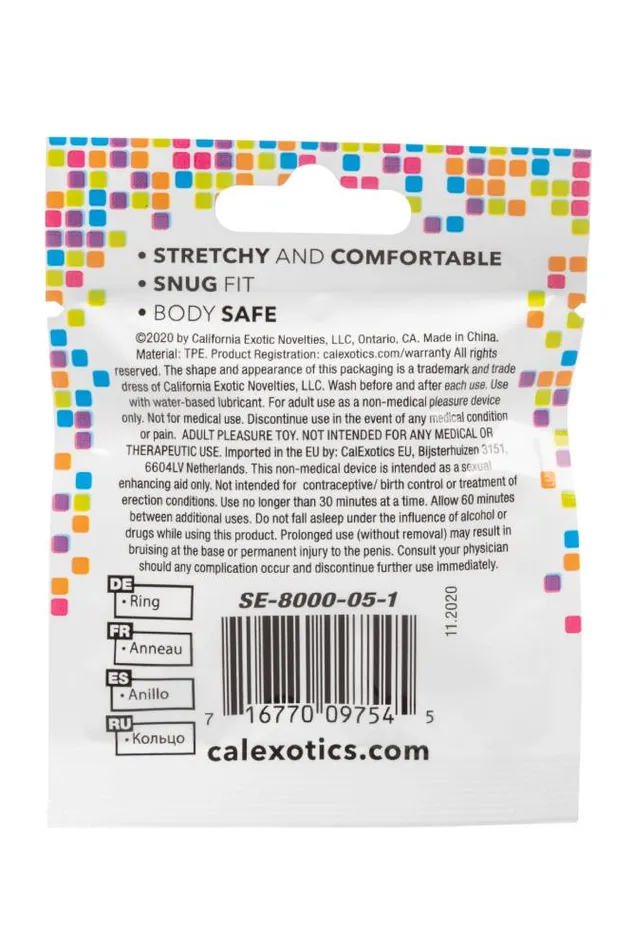 Cal Exotics Foil Pack Cock Ring Clear Cal Exotics Male Sex Toys