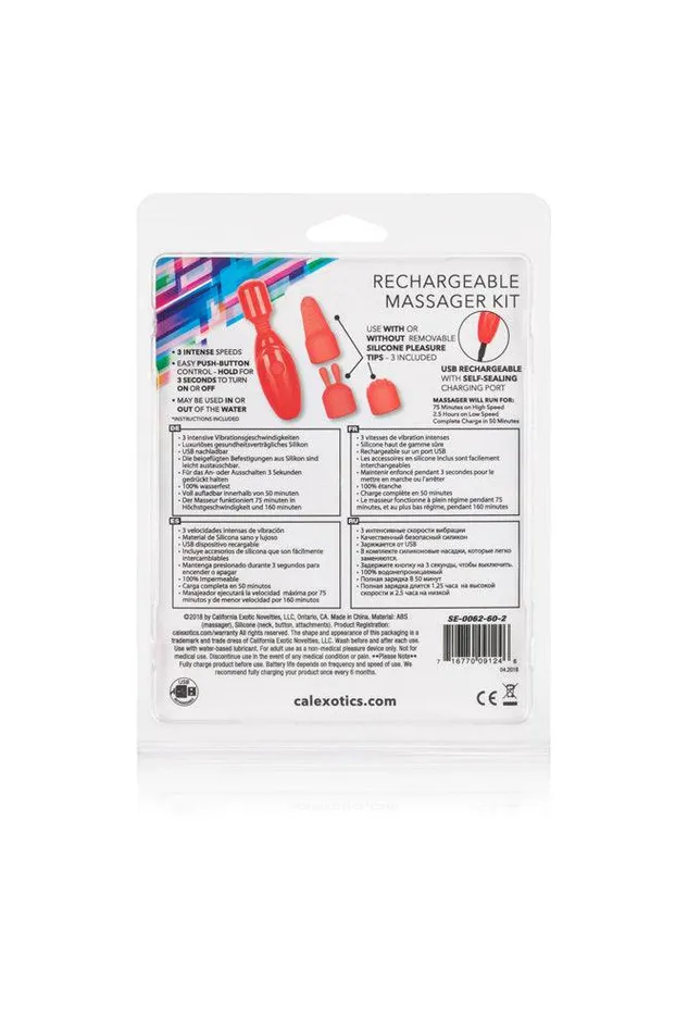 Cal Exotics Rechargeable Massager Kit Coral Cal Exotics Female Sex Toys