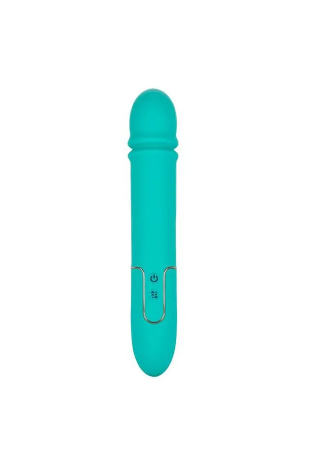 Cal Exotics Vibrators Cal Exotics Shameless Flirt Thrusting Vibrator Teal