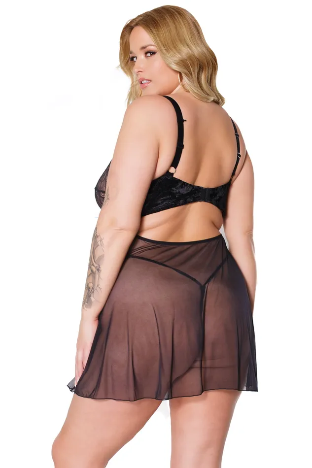 Coquette Coquette 22317 PLUS Babydoll GString Black Anal