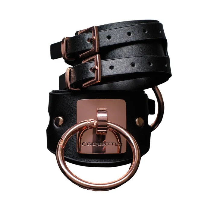 Coquette Vegan Leather Handcuffs Black Coquette Restraints