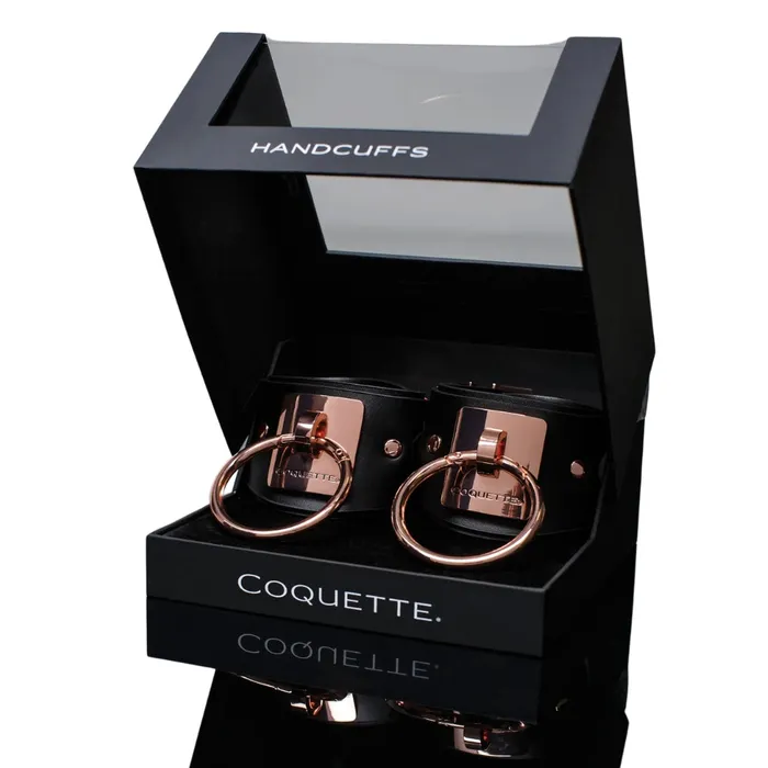 Coquette Vegan Leather Handcuffs Black Coquette Restraints
